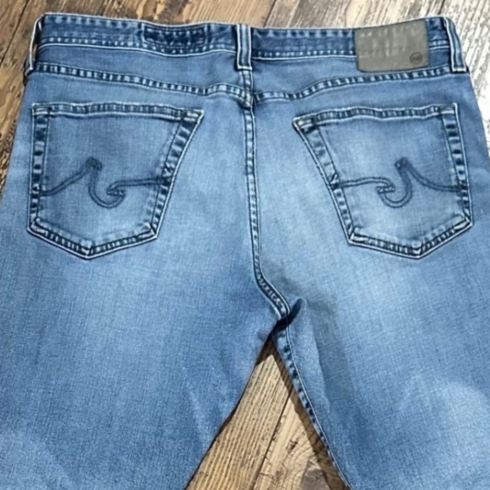 AG Adriano Goldschmied The Graduate Mens 34 Blue Tailored Leg Aged Denim Jeans - Picture 5 of 11
